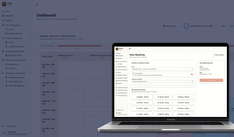 BIBBOSC Sports Center — A sport center booking platform with court reservation, membership management, a